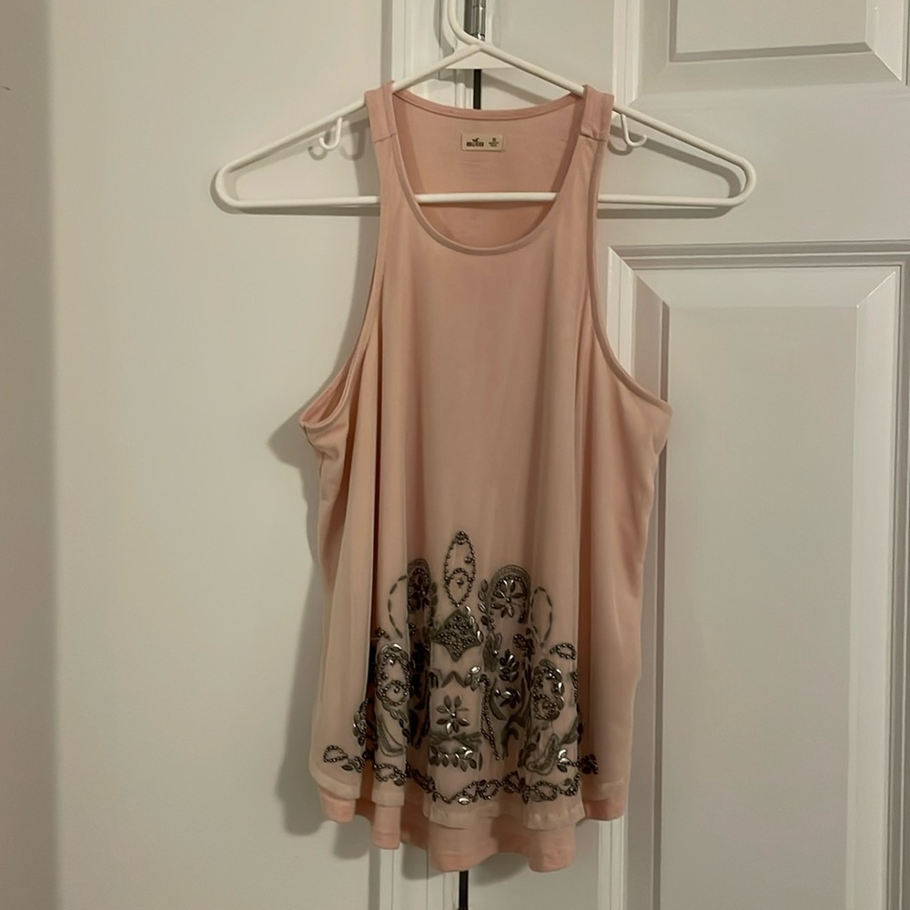 HOLSTER BEADED LIGHT PINK TANK XS